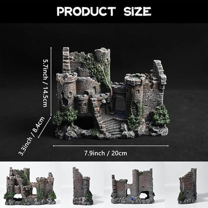 PTFJZ Aquarium Decorations- Castle Fish Tank Bubbler Decorations for Aquatic Pets to Breed Play and Rest Fish Decorations for Tank