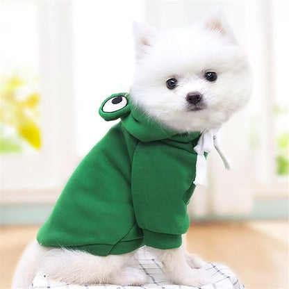 Warm Dog Winter Clothes Cute Fruit Dog Coat Hoodies Fleece Pet Dogs Costume Jacket for French Bulldog Chihuahua Ropa para Perro(Green,XL)
