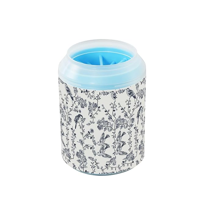Dog Paw Cleaner Cups for Dogs Pets Foot Washer Paw Scrubber for Medium Small Cats Dogs Cleaning Cup Retro Animal Plant