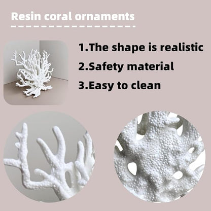 Fish Tank Decorations,Aquarium Corals Decoration, Aquarium Ornaments, Fish Tank Coral, Aquarium Corals Decoration, Fish Decorations for Aquarium (White, Medium)