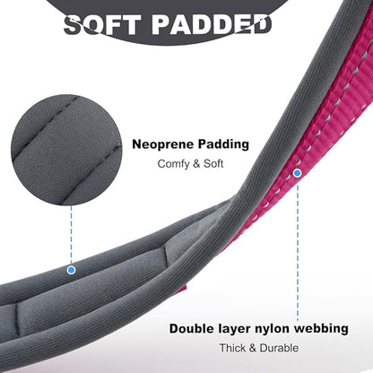 Personalized Dog Collar with Name and Phone Number | Durable Metal Buckle | Ultra Wide Soft Neoprene Padded | Adjustable Reflective Weatherproof Dog Collar for Large Medium and Small Dogs