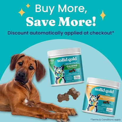 Solid Gold Dog Multivitamin - Soft Dog Vitamins & Supplements Chews - All-in-One Heart, Immune, Brain, Skin, Coat & Gut Health Support w/Vitamin C, B12, Probiotics & Antioxidants - Bacon Flavor 120ct