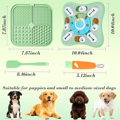 Dog Puzzle Toys Set,Interacive Slow Feeder for Cat,Dog Lick Mat with Suction Cups,Pet Enrichment Toys from Small to Medium
