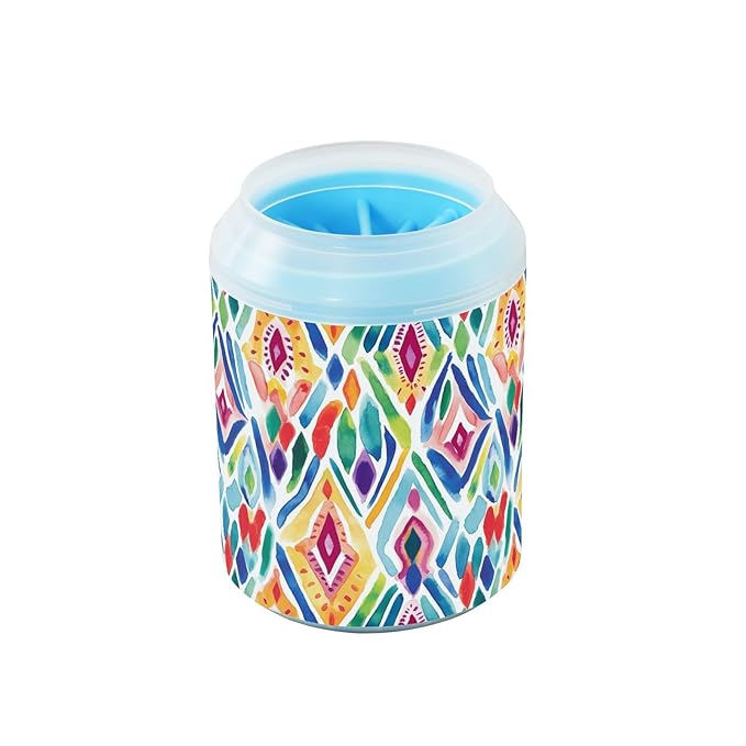 Dog Paw Cleaner Cups for Dogs Pets Foot Washer Paw Scrubber for Medium Small Cats Dogs Cleaning Cup Watercolor Pop Art