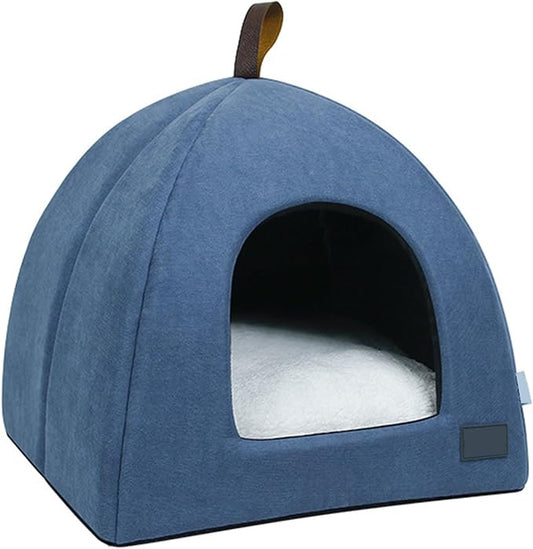 Zerone Pet Tent, Foldable Cat Bed Breathable Cat House Indoor Pet Tent Dog Bed with Mat (L)