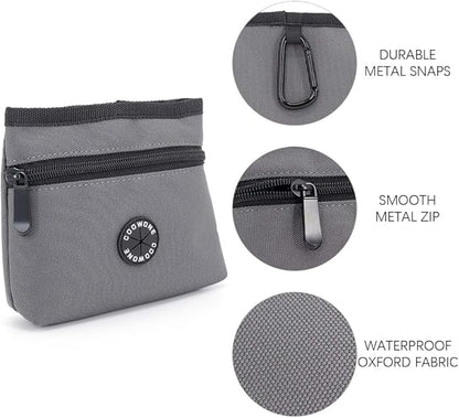 COOWONE Dog Treat Pouch with Pet Training Clicker, Detachable Dog Puppy Training Treat Bag, 900D Oxford Cloth Magnetic Closure Small Dog Poop Bag Holder for Travel or Outdoor Use