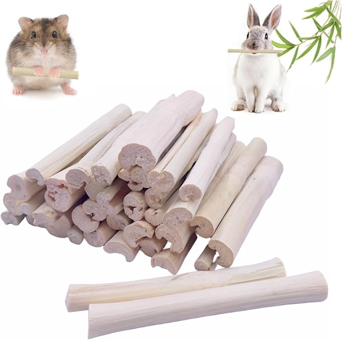 William Craft 500g Snacks Sweet Bamboo Chew Toy for Rabbits Chew Sticks for Hamster Chinchilla Guinea Pig,Molar Treats Snack for Small Animals