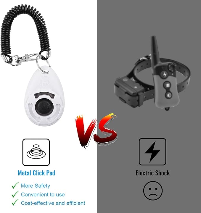 Diyife Dog Clicker for Training, 2 Pack Dog Training Clicker, Clicker Dog Training with Wrist Strap, Pet Training Clicker, Perfect for Dog Cat Puppies Behavioral Training (Blue and White)