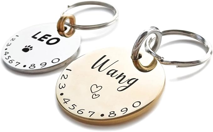 Cats Dogs ID Tags Personalized Lovely Symbols Pets Collar Name Accessories Simple Custom Engraved Supplies for Large Four Legged Child Necklace Chain Anti-Lost Shiny Stainless Steel 316L Charm