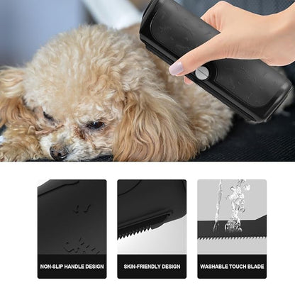 Deshedding Dog Brush for Shedding Control, Short Hair Dog Brush with Stainless Steel Shedding Blade, Grooming Brush for Dogs Cats and Horses with Ergonomic Non Slip Handle, for Short to Medium Coats
