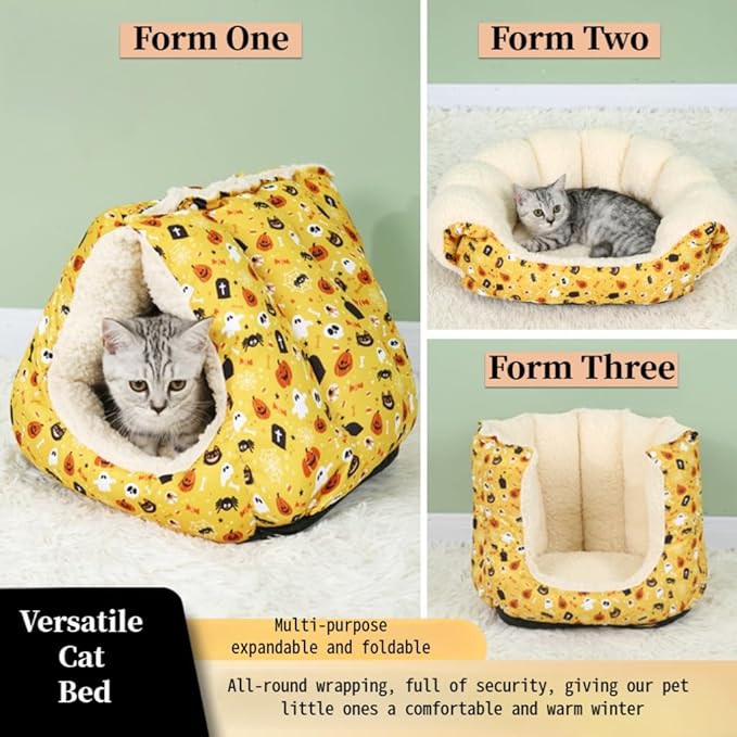 Autumn and Winter Pet Tent Bed, Multi-Functional with Three Functions in One, Can Be Used As A Pet Sofa, Multiple Usage Methods, Yellow Dog Tent Nest, Cat Couch Bed