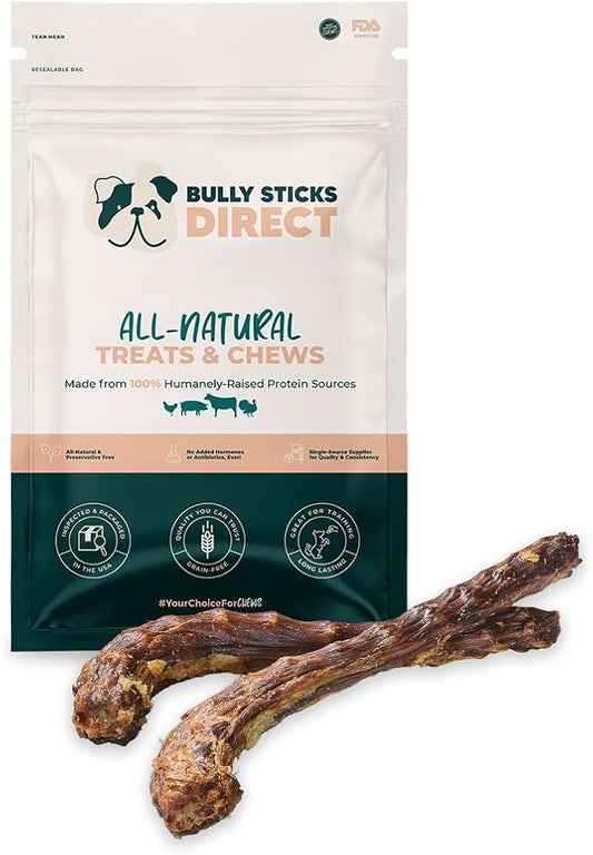 BULLY STICKS DIRECT Natural Goose (Geese) Necks for Dogs, Premium Protein-Rich Dog Chews, All Natural Dental Treats, Single Ingredient, 12 Pack
