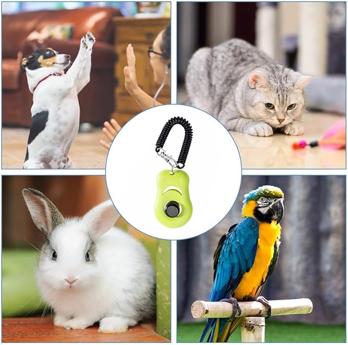 DONGKER Dog Training Clicker,Buckle Ring Design Dog Clicker with Wrist Strap & Big Button for Cats Birds Puppy Dog Horse