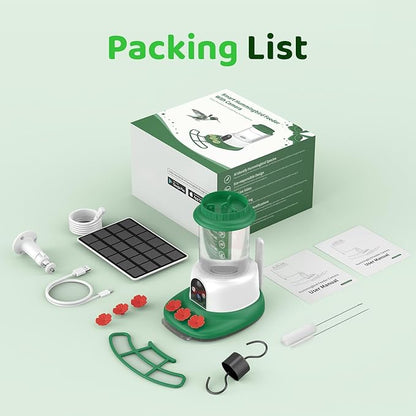 SEHMUA Hummingbird Feeder with Camera, 1 Year Trial AI Identify Birds Species, Smart Bird Cam with Solar Panel, Ant Moat & Bee Proof, Gift for Bird Watching