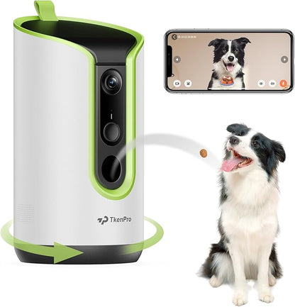 5MP Ultra HD Pet Camera - Dog Camera with Treat Dispenser, Remote Treat Tossing via Phone App, 360° Auto Tracking & Motion Alerts, 5G&2.4G WiFi for Cats Indoor