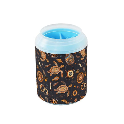 Dog Paw Cleaner Cups for Dogs Pets Foot Washer Paw Scrubber for Medium Small Cats Dogs Cleaning Cup Sea Turtles Dot Painting