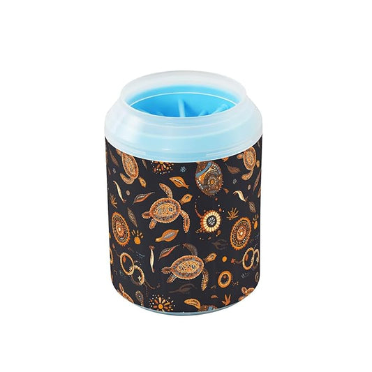 Dog Paw Cleaner Cups for Dogs Pets Foot Washer Paw Scrubber for Medium Small Cats Dogs Cleaning Cup Sea Turtles Dot Painting