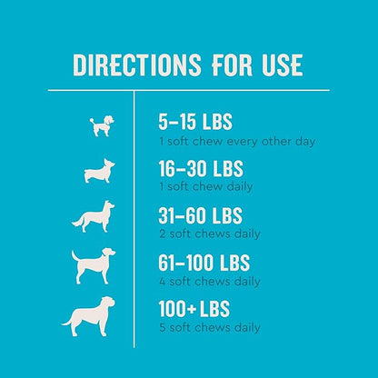 VetIQ Glucosamine Hip & Joint Supplement for Dogs, 180 Soft Chews, Joint Support Supplement with MSM and Krill, Dog Health Supplies Large & Small Breed, Chicken Flavored Chewables