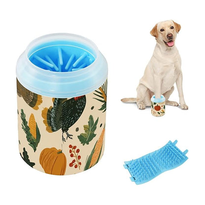 Dog Paw Cleaner Mudbuster Dog Foot Washer for Small Medium Large Dogs Cats Premium Pet Supplies Thanksgiving Turkeys Pumpkins Corn Leaves