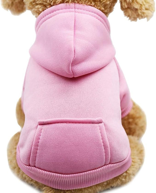 Idepet Pet Dog Hoodies Dog Clothes for Small Dogs Vest Chihuahua Clothes Warm Coat Jacket Autumn Puppy Outfits Cats Dogs Clothing(XS, Pink)