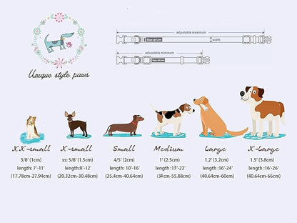 Unique style paws Dog Collar Metal Buckle Blue Pink Grid Collar Gift Durable Cute Collar for Small Medium Large Boys Girls Dogs