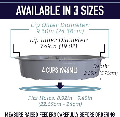 Leash Boss Slow Feeder Dog Bowls - 4 Cup, Puzzle Dog Food Bowl with Feeder Holes, Fits into Elevated Pet Feeders, Slow Eating for Large, Medium & Small Sized Breeds, Gray