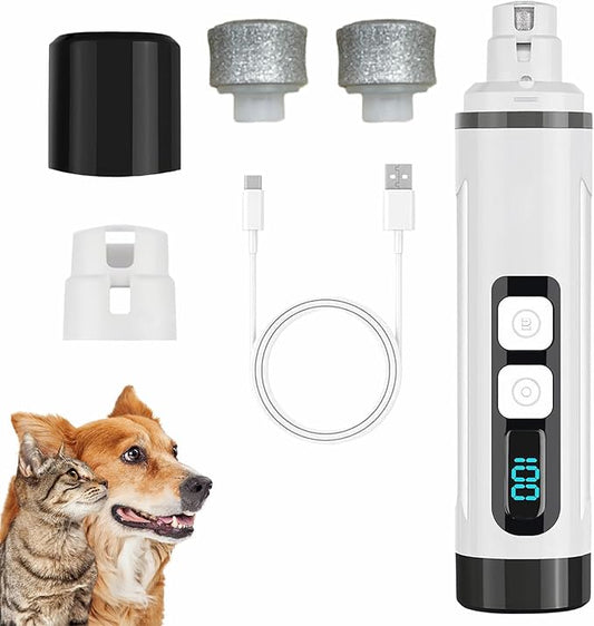 2025 Upgraded Silent Groom Pro Nail Grinder,2-Speed Dog Nail Trimmer with 2 Replacement Grinding Heads,Pet Paws Grooming Smoothing Tool for Cats and Dogs