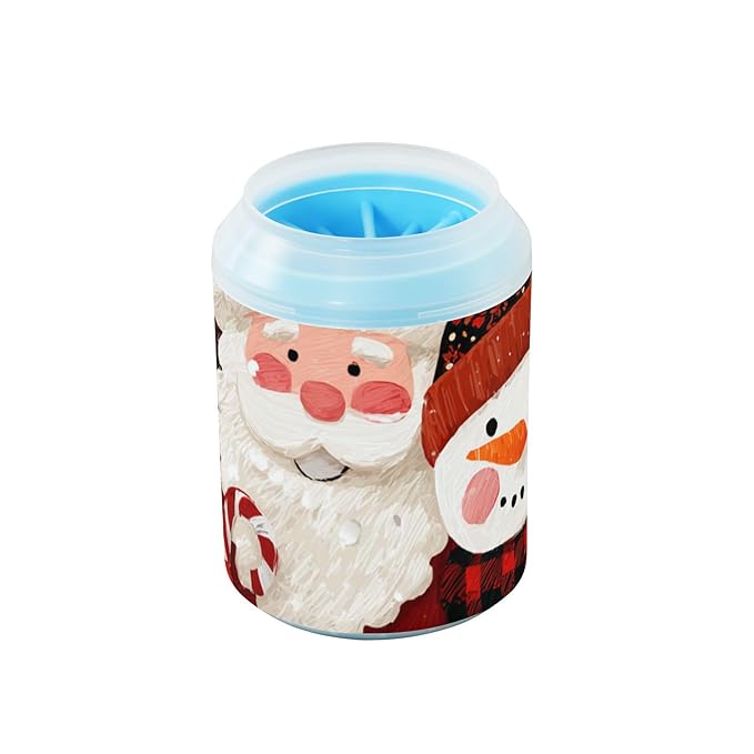 Dog Paw Cleaner Mudbuster Dog Foot Washer for Small Medium Large Dogs Cats Premium Pet Supplies Cartoon Santa Claus Snowman