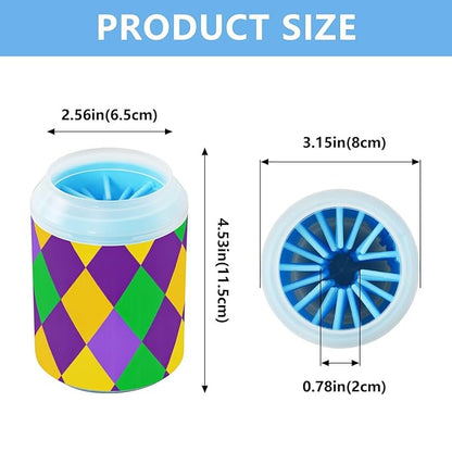 Dog Paw Cleaner Mudbuster Dog Foot Washer for Small Medium Large Dogs Cats Premium Pet Supplies Mardi Gras Argyle Purple