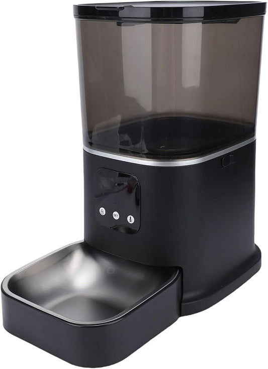 Sorandy Automatic Cat Feeder with Smart App Control, 6L Auto Timed Pet Feeder, Stainless Steel Dual Power Supply Mode Remote Feeding Capability Disassembled Washed for Cats Dogs