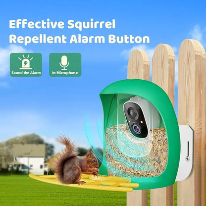 HIXX Smart Bird Feeder with Camera, AI Identify Birds & Auto Capture, 2K HD Live Camera Birdwatching with Color Night Vision for Bird Lovers Gifts Include Magnetic Toy