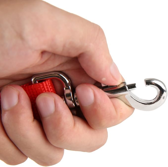 Nylon Dog Training Leash, Traction Rope, 4Ft /5 Foot /6 Feet Long, 5/8 inch 3/4 Inch 1 Inch Wide, for Small and Medium Dogs (5/8'' x 6 FT, Red)