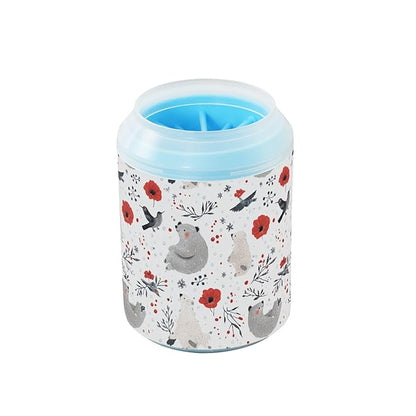 Dog Paw Cleaner Cups for Dogs Pets Foot Washer Paw Scrubber for Medium Small Cats Dogs Cleaning Cup Winter Bear Poppy and Hummingbird