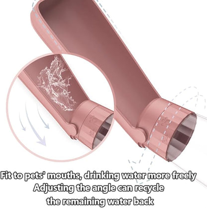 Portable Dog Water Bottle for Walking Pet Travel 19 OZ Leak proof Water Bottle Bowl with Drinking Feeder Cat Puppy Water Dispenser for Hiking Camping Pink