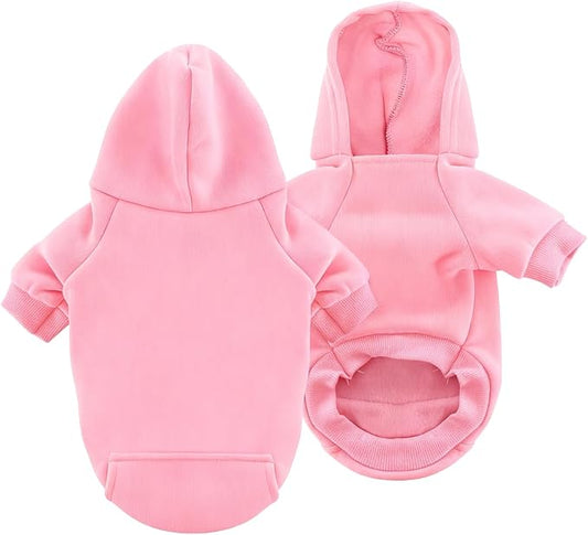 Idepet Pet Dog Hoodies Dog Clothes for Small Dogs Vest Chihuahua Clothes Warm Coat Jacket Autumn Puppy Outfits Cats Dogs Clothing(XS,Pink)