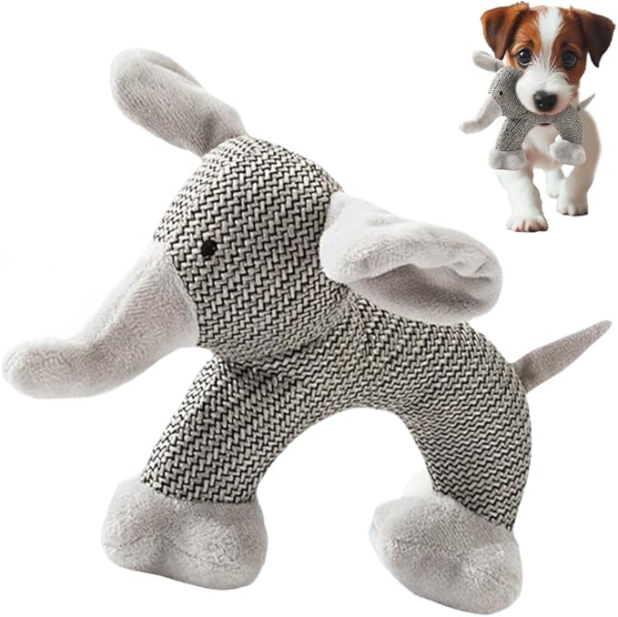 Indestructible Dog Toy, 2026 New Durable Squeak Dog Toys Stuffed Plush, Dog Toy with Squeaker, Squeaky Chew Toy for Small Medium Large Dogs Puppy Teething Toys (Elephant)