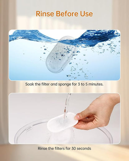 Cat Water Fountain Filter, Filters Replacement for 108Oz/3.2L&67Oz/2L&135Oz/4L Stainless Steel Pet Water Drinking Fountain, Dog Indoor Water Dispenser Fountain Carbon Filter (4 Filters & 4 Sponges)