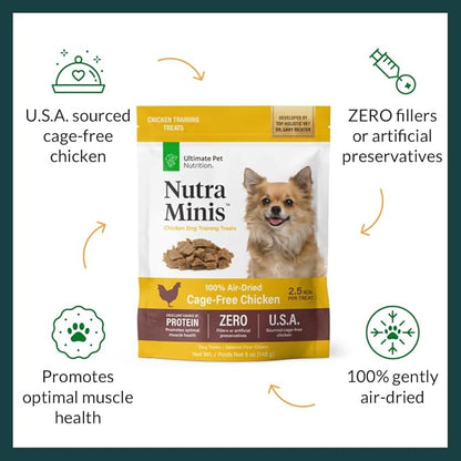 ULTIMATE PET NUTRITION Nutra Minis Dog Air-Dried Training Treats (5 oz) (Chicken)