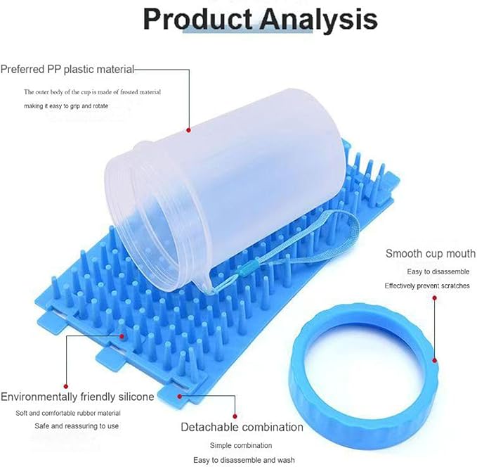 Dog Paw Cleaner,Washer,Pets Foot wash Cup-Pet Foot Cleaner for Small Medium Large Breed Dogs/Cats Pet Clean Paws Miracle Tool(with 1 Towel& 1Brush) Blue (Cup-2) (Cup-2)