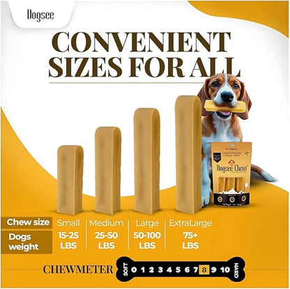 Dogsee Original Himalayan Yak Cheese Chews 1lb (XL - 3 Pieces) | Rawhide-Free | Long-Lasting | Fights Plaque & Tartar | Supports Dental Health