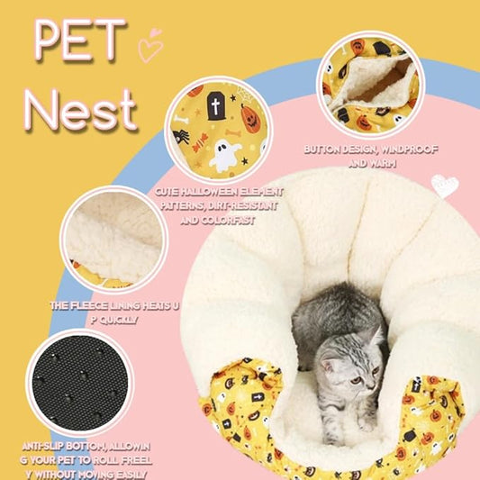 Autumn and Winter Pet Tent Bed, Multi-Functional with Three Functions in One, Can Be Used As A Pet Sofa, Multiple Usage Methods, Yellow Dog Tent Nest, Cat Couch Bed
