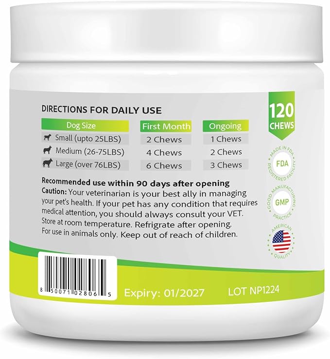 Allergy Relief for Dogs - Anti-Itch Immune Chews for Skin, Paw Licking & Itching - 120 Chews