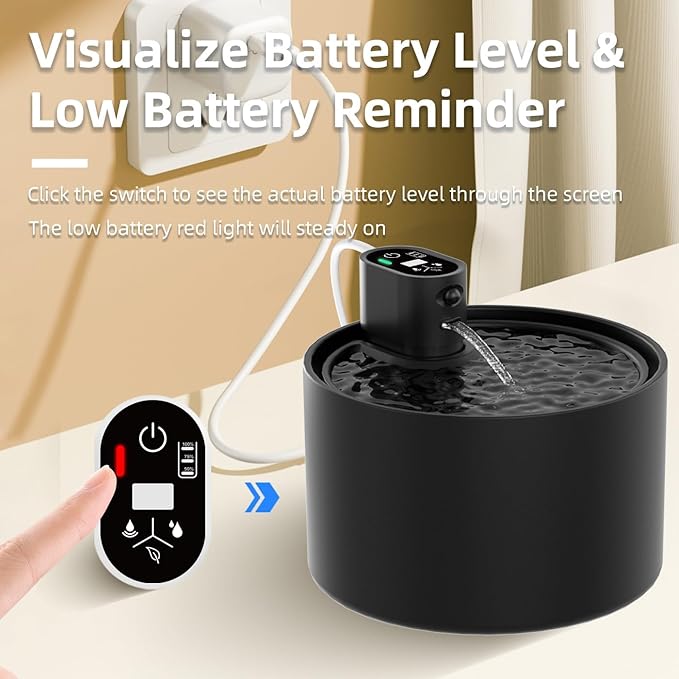 Ceramic Cat Water Fountain,Cat Water Fountain Cordless Sensor Automatic with Ultra-Quiet Pump and 4 Filter for Cats, Dogs, Multiple Pets