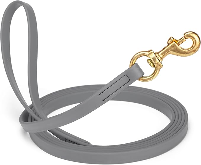 Viper Biothane K9 Working Dog Leash Waterproof Lead for Tracking Training Schutzhund Odor-Proof Long Line with Solid Brass Snap for Puppy Medium and Large Dogs, 33ft Battleship Gray