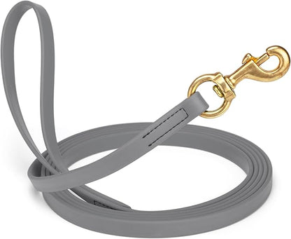 Viper Biothane K9 Working Dog Leash Waterproof Lead for Tracking Training Schutzhund Odor-Proof Long Line with Solid Brass Snap for Puppy Medium and Large Dogs, 33ft Battleship Gray