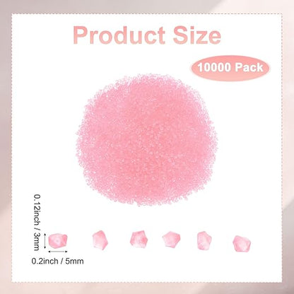 10000-Pack Glow in The Dark Rocks, 0.2" Resin Outdoor Garden Decorations Luminous Rhombus Stones for Garden Plants/Aquarium/Backyard Path, Aquarium Gravel [Pink]