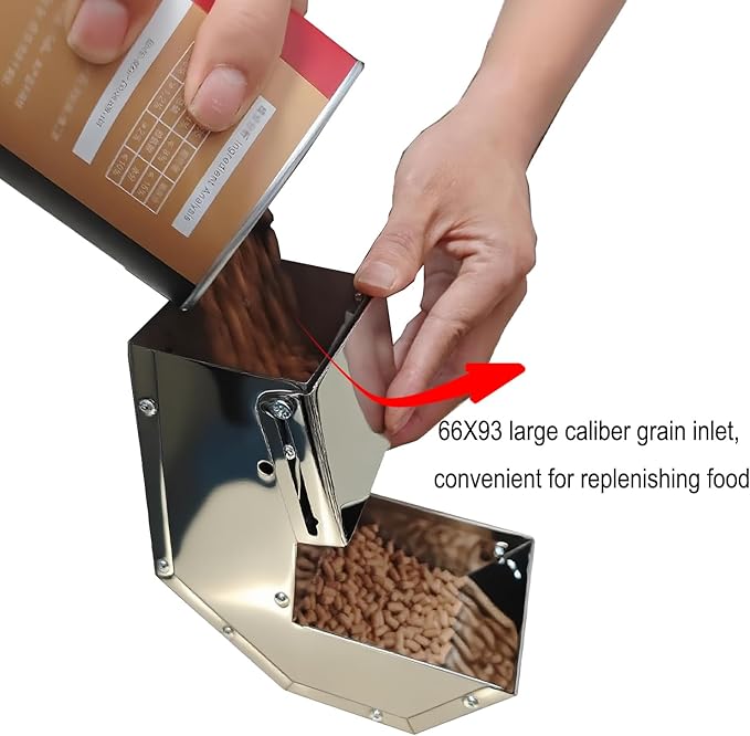 Small Animal Gravity Feeder 4 Pcs - Stainless Steel Pet Feeding Rabbits Feeder, Anti-Corrosion Durable with Sliding Lid for Indoor Outdoor Cage Use