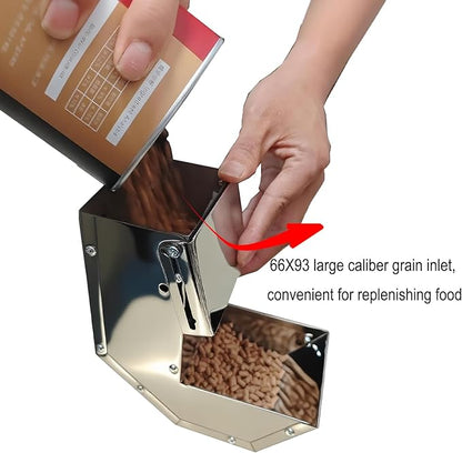 Small Animal Gravity Feeder 4 Pcs - Stainless Steel Pet Feeding Rabbits Feeder, Anti-Corrosion Durable with Sliding Lid for Indoor Outdoor Cage Use