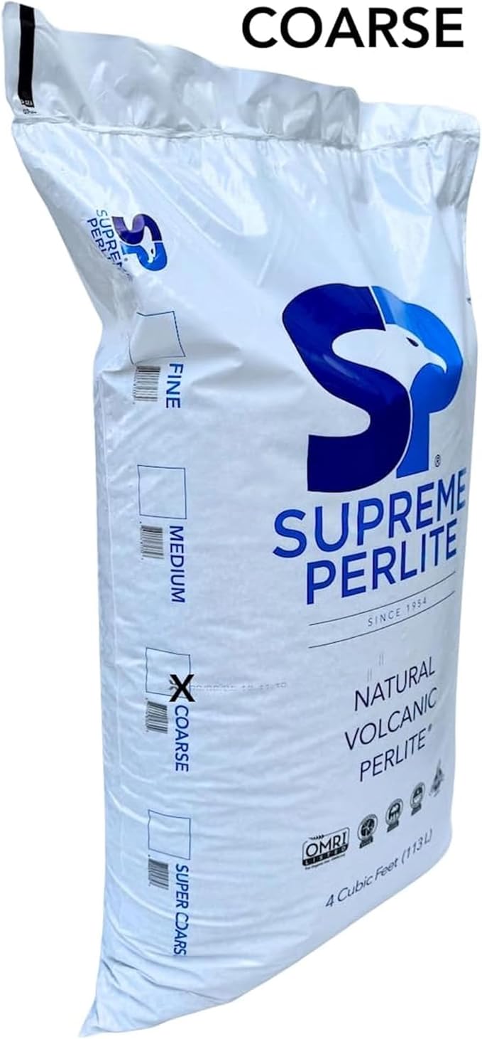 Supreme Perlite 4 Pack Coarse Horticultural Perlite for Potting Soil, Seed Starting, Propagation, Organic Gardening & Soil Aeration, 4 Cu Ft Bag