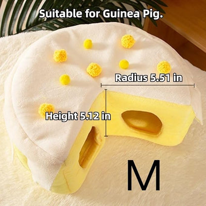 ZYLARIXE Cozy Cake Hamster House - Soft Plush Hideout & Tunnel Bed for Guinea Pigs, Syrian Hamsters, and Small Animals - Adorable, Warm & Washable Hideaway for All Seasons, Perfect Cage Accessory